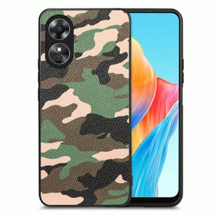 For OPPO A78 4G Retro Camouflage Leather Back Phone Case(Green)