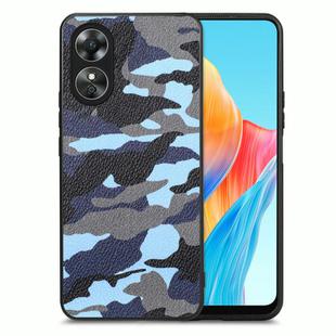 For OPPO A78 4G Retro Camouflage Leather Back Phone Case(Blue)