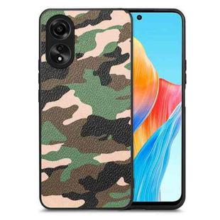For OPPO A58 4G Retro Camouflage Leather Back Phone Case(Green)