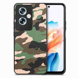 For OPPO A79 5G Retro Camouflage Leather Back Phone Case(Green)