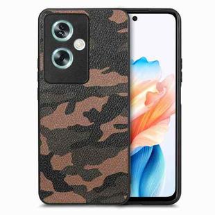 For OPPO A79 5G Retro Camouflage Leather Back Phone Case(Brown)