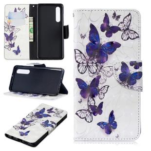 3D Colored Drawing Pattern Horizontal Flip Leather Case for  Huawei P30, with Holder & Card Slots & Wallet(Butterflies)