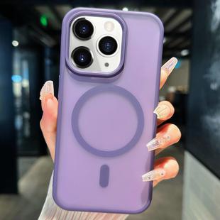 For iPhone 11 Pro Max Transparent TPU Hybrid PC Magsafe Phone Case(Purple)