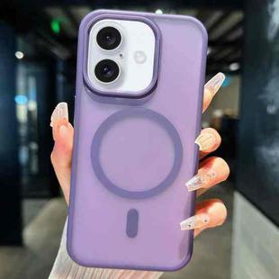 For iPhone 16 Plus Transparent TPU Hybrid PC Magsafe Phone Case(Purple)