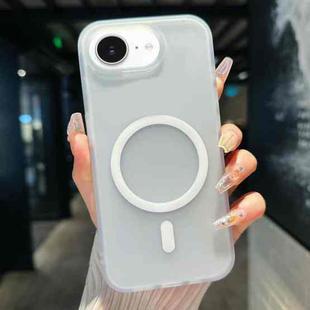 For iPhone 16e Transparent TPU Hybrid PC Magsafe Phone Case(White)
