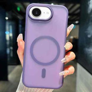 For iPhone 16e Transparent TPU Hybrid PC Magsafe Phone Case(Purple)