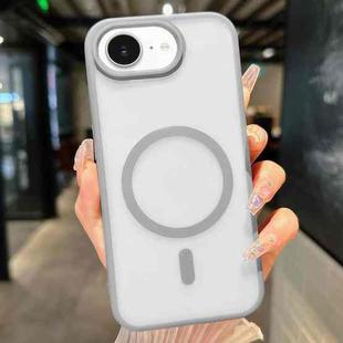 For iPhone 16e Transparent TPU Hybrid PC Magsafe Phone Case(Grey)
