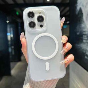 For iPhone 17 Transparent TPU Hybrid PC Magsafe Phone Case(White)
