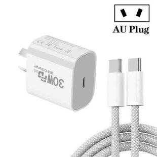 Single Port PD30W USB-C / Type-C Charger with Type-C to Type-C Data Cable AU Plug