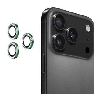For iPhone 17 Pro / 17 Pro Max ENKAY AR Anti-reflection Individual Diamond Ring Camera Lens Glass Full Film(Deep Green)