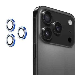 For iPhone 17 Pro / 17 Pro Max ENKAY AR Anti-reflection Individual Diamond Ring Camera Lens Glass Full Film(Sea Blue)