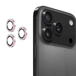 For iPhone 17 Pro / 17 Pro Max ENKAY AR Anti-reflection Individual Diamond Ring Camera Lens Glass Full Film(Pink)