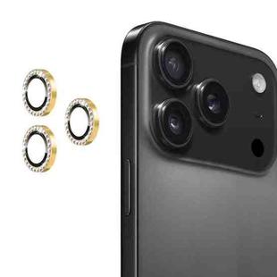 For iPhone 17 Pro / 17 Pro Max ENKAY AR Anti-reflection Individual Diamond Ring Camera Lens Glass Full Film(Golden)