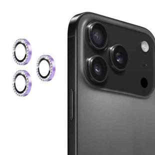 For iPhone 17 Pro / 17 Pro Max ENKAY AR Anti-reflection Individual Diamond Ring Camera Lens Glass Full Film(Light Purple)
