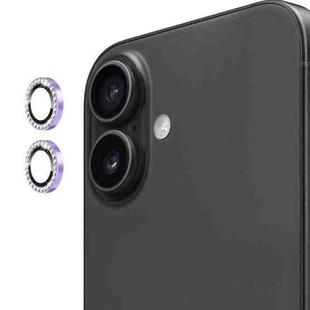 For iPhone 17 ENKAY AR Anti-reflection Individual Diamond Ring Camera Lens Glass Full Film(Light Purple)