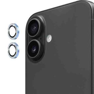 For iPhone 17 ENKAY AR Anti-reflection Individual Diamond Ring Camera Lens Glass Full Film(Sierra Blue)