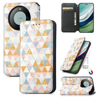 For Huawei Mate 60 Pro CaseNeo Colorful Magnetic Leather Phone Case(Rhombus)