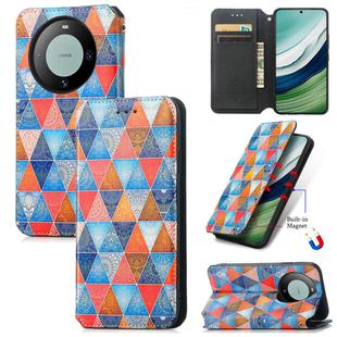 For Huawei Mate 60 CaseNeo Colorful Magnetic Leather Phone Case(Rhombus Mandala)