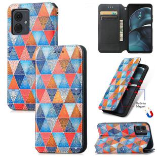 For Motorola Moto G14 CaseNeo Colorful Magnetic Leather Phone Case(Rhombus Mandala)