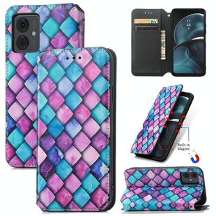 For Motorola Moto G14 CaseNeo Colorful Magnetic Leather Phone Case(Purple Scales)
