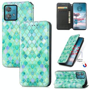 For Motorola Edge 40 Neo CaseNeo Colorful Magnetic Leather Phone Case(Emeralds)