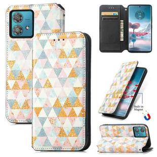 For Motorola Edge 40 Neo CaseNeo Colorful Magnetic Leather Phone Case(Rhombus)