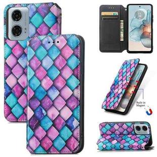 For Motorola Moto G24 Power CaseNeo Colorful Magnetic Leather Phone Case(Purple Scales)