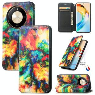 For Honor X50 CaseNeo Colorful Magnetic Leather Phone Case(Colorful Cloud)