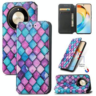 For Honor X50 CaseNeo Colorful Magnetic Leather Phone Case(Purple Scales)
