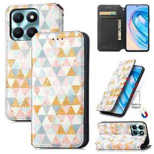 For Honor X6a CaseNeo Colorful Magnetic Leather Phone Case(Rhombus)