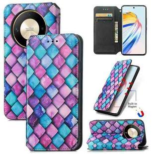 For Honor X9b CaseNeo Colorful Magnetic Leather Phone Case(Purple Scales)