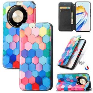 For Honor X9b CaseNeo Colorful Magnetic Leather Phone Case(Colorful Cube)