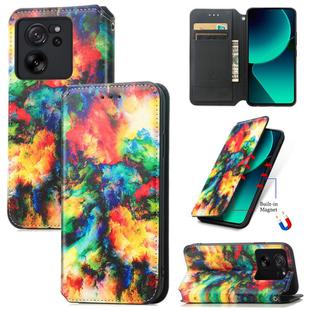 For Xiaomi 13T / 13T Pro CaseNeo Colorful Magnetic Leather Phone Case(Colorful Cloud)