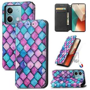 For Xiaomi Redmi Note 13 5G CaseNeo Colorful Magnetic Leather Phone Case(Purple Scales)