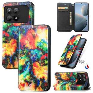 For Xiaomi Redmi K70E CaseNeo Colorful Magnetic Leather Phone Case(Colorful Cloud)