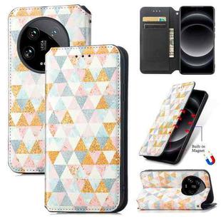 For Xiaomi 14 Ultra CaseNeo Colorful Magnetic Leather Phone Case(Rhombus)