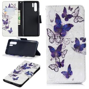 3D Colored Drawing Pattern Horizontal Flip Leather Case for  Huawei P30 Pro, with Holder & Card Slots & Wallet(Butterflies)