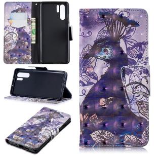 3D Colored Drawing Pattern Horizontal Flip Leather Case for  Huawei P30 Pro, with Holder & Card Slots & Wallet(Peacock)