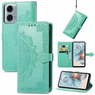 For Motorola Moto G24 Power Mandala Flower Embossed Leather Phone Case(Green)