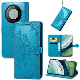 For Huawei Mate 60 Mandala Flower Embossed Leather Phone Case(Blue)