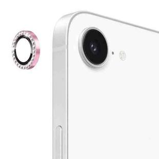 For iPhone 16e ENKAY AR Anti-reflection Individual Diamond Ring Camera Lens Glass Full Film(Pink)