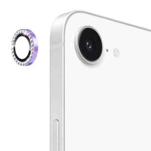 For iPhone 16e ENKAY AR Anti-reflection Individual Diamond Ring Camera Lens Glass Full Film(Light Purple)
