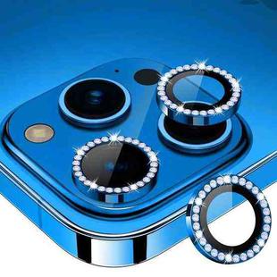For iPhone 13 Pro / 13 Pro Max ENKAY AR Anti-reflection Individual Diamond Ring Camera Lens Glass Full Film(Sea  Blue)