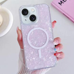 For iPhone 15 Plus Shell Texture MagSafe TPU Phone Case(Pink)