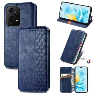 For Honor 200 Lite Global Cubic Grid Pressed Magnetic Leather Phone Case(Blue)