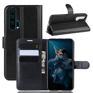 Litchi Texture Horizontal Flip Leather Case for Huawei Honor 20 Pro, with Wallet & Holder & Card Slots(black)