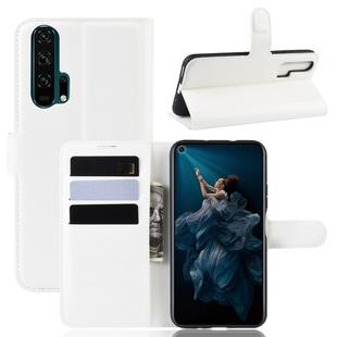 Litchi Texture Horizontal Flip Leather Case for Huawei Honor 20 Pro, with Wallet & Holder & Card Slots(white)