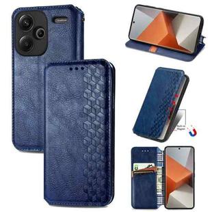 ForXiaomi Redmi Note 13 Pro+ Cubic Grid Pressed Magnetic Leather Phone Case(Blue)