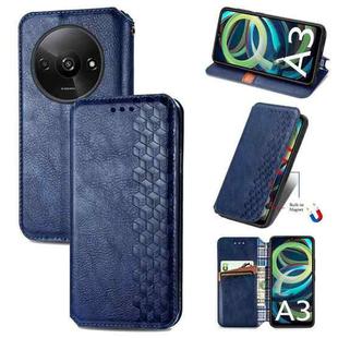 For Xiaomi Redmi A3 Cubic Grid Pressed Magnetic Leather Phone Case(Blue)