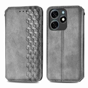 For Xiaomi Redmi Note 12 Pro 5G Cubic Grid Pressed Magnetic Leather Phone Case(Grey)